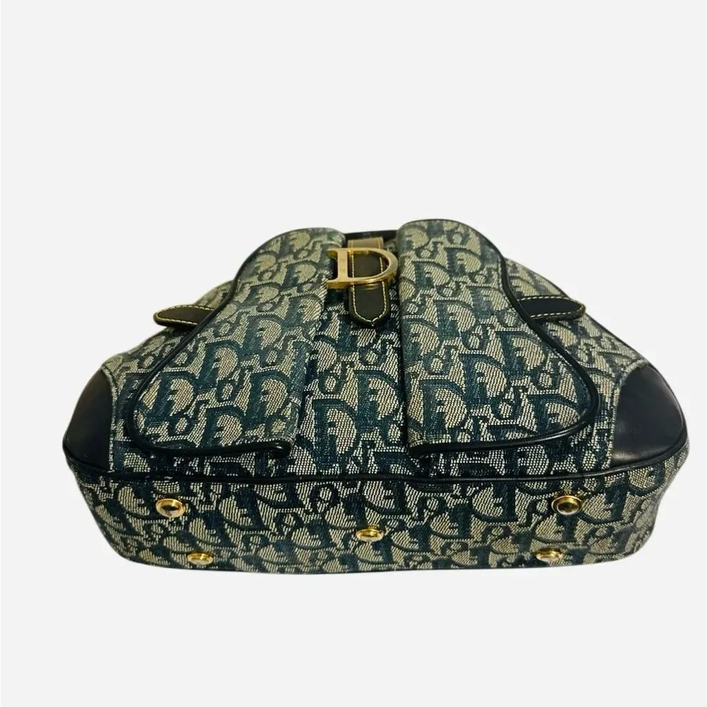 Christian Dior blames blue Diorissimo double sandal mini bag